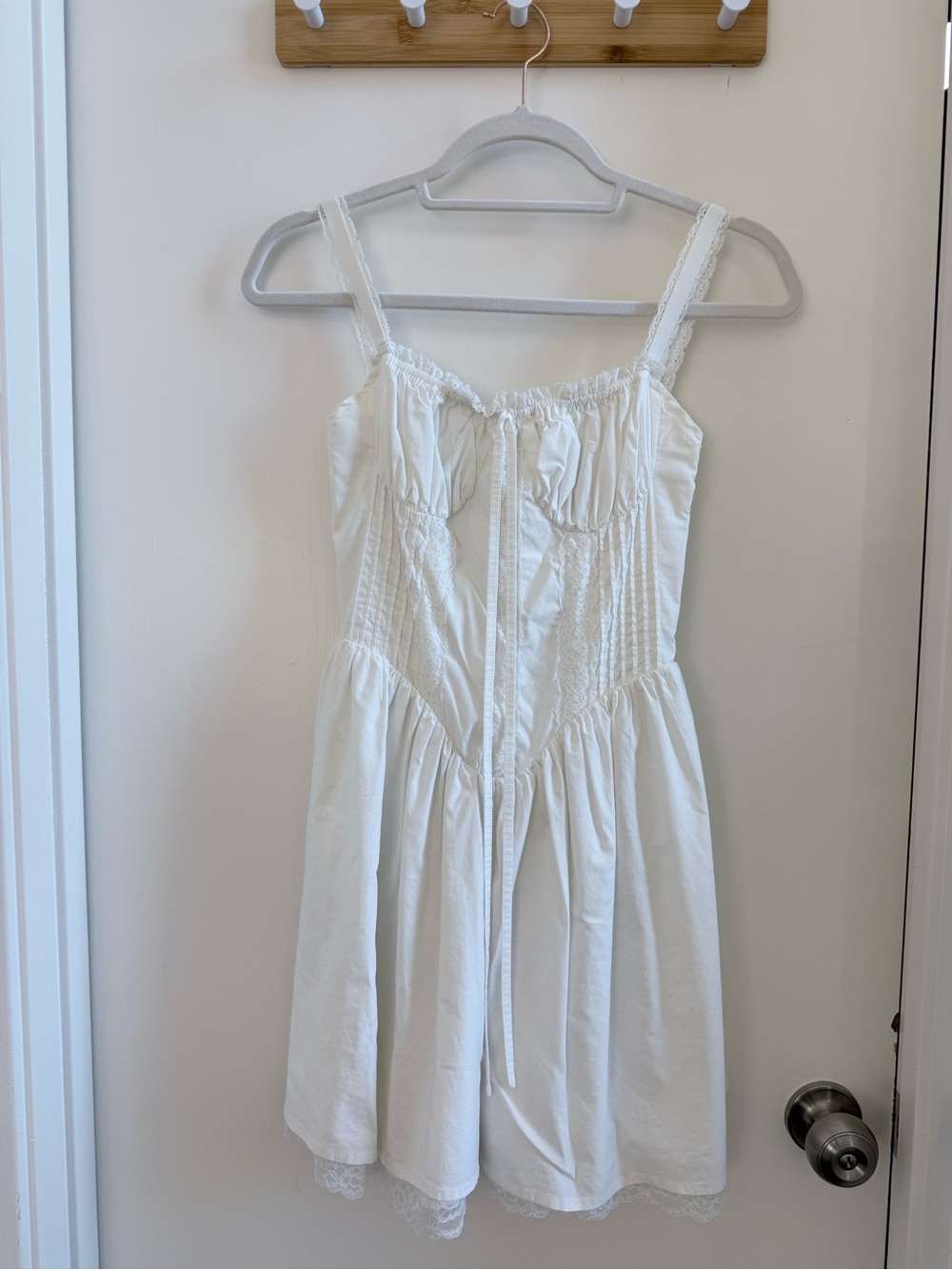 Women’s White Lace-Trim Sundress - Picture 2 of 2